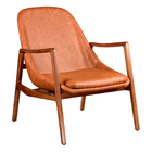 Poltrona Sala De Estar Rui 67cm Madeira Maciça | Courino Cara